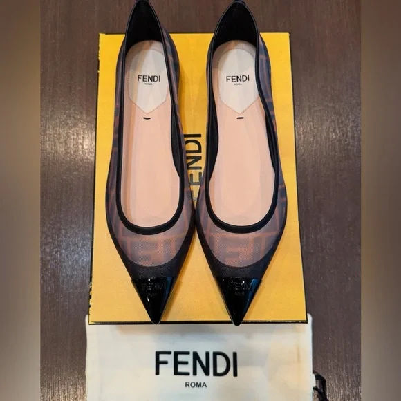 FENDI Colibri FF Ballerina Flats